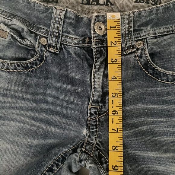 Buckle Black 3 FIT Jeans Mens 28 Denim Low Rise Thick Stitch Bootcut Medium Wash - Picture 10 of 11